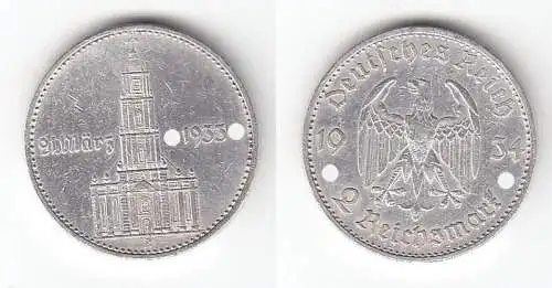 2 Mark Silber Münze 3. Reich Garnisonkirche mit Datum 1934 A Jäger 355 (112583)