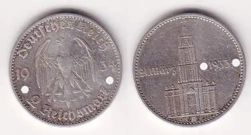 2 Mark Silber Münze 3. Reich Garnisonkirche 1934 A