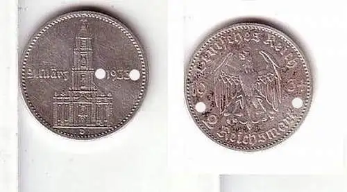 2 Mark Silber Münze Garnisionskirche 1934 D Jäger 355