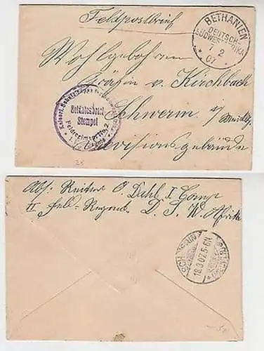 65251 Feldpostbrief Deutsch Südwestafrika mit Truppenstempel Bethanien 1907