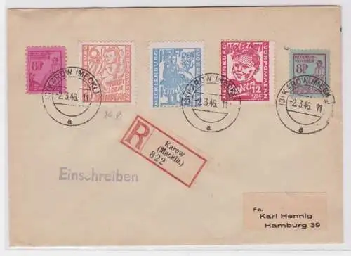 55644 seltene SBZ R-Brief Mecklenburg Vorpommern Karow 2.3.1946