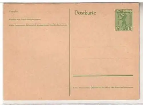 56934 Ganzsachen Postkarte mit 5 Pfennig Marke Stadt Berlin