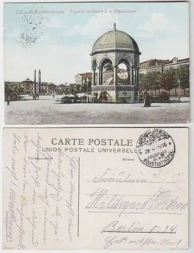 66200 Ak mit Feldpoststempel Türkei Feldpost Militär Mission Konstantinopel 1916