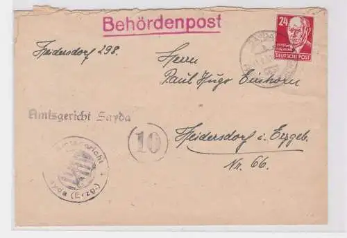 79618 Brief Behördenpost Amtsgericht Sayda im Erzgebirge 1950