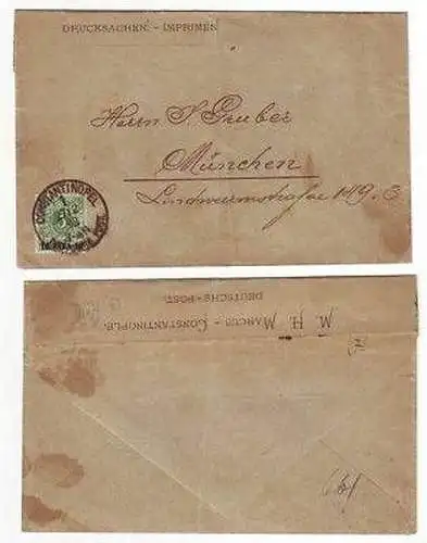 45439 alter Brief Dt. Post Türkei Konstantinopel 1892