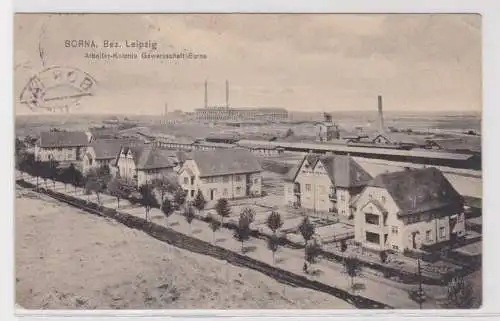 74816 Ak Borna Bez.Leipzig Arbeiter Kolonie Gewerkschaft Borna 1914