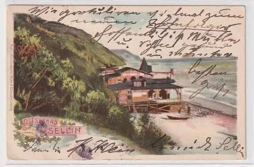 907059 Lithographie Ak Gruss vom Ostseebad Sellin 1903