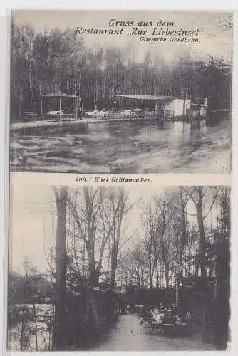 14397 Ak Gruß aus dem Restaurant "Zur Liebesinsel", Glienicke/Nordbahn um 1910