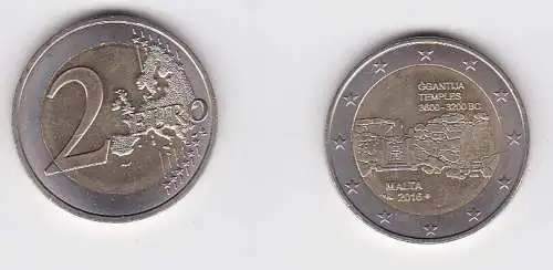 2 Euro Gedenkmünze Malta 2016 -Ggantija Tempel mit Münzzeichen (166032)