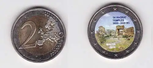 2 Euro Farbmünze Gedenkmünze Malta 2019 Ha' Hagrat Temples (166696)