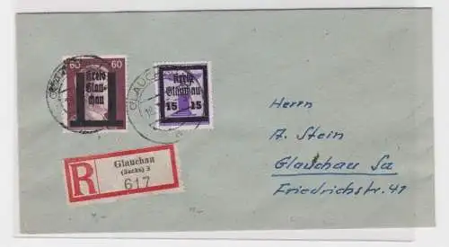 906735 Brief Einschreiben Lokalausgabe Glauchau 1945 Mi 17 + 24