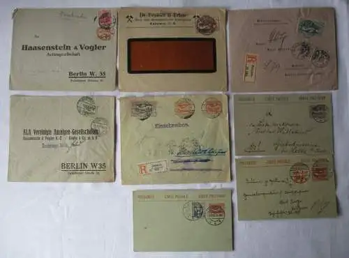 8 Belege Briefe Ganzsachen Postkarte Einschreiben Oberschlesien (116617)