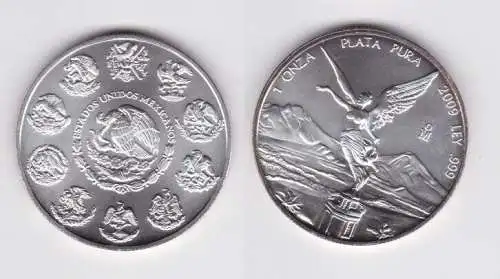 1 ONZA PLATA PURA Münze Mexiko 1 Unze 999 Silber TOP 2009 (152672)