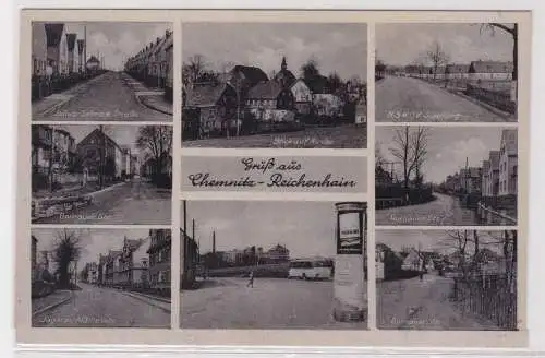 44738 AK Gruß aus Chemnitz-Reichenhain - Straßenansichten, Blick auf Kirche