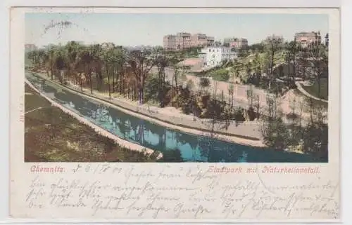 79173 AK Chemnitz - Stadtpark mit Naturheilanstalt 1901