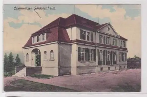 85570 Feldpost AK Chemnitz - Soldatenheim, Außenansicht 1916