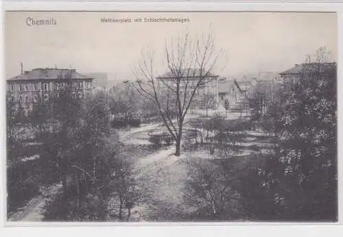 903748 AK Chemnitz - Wettinerplatz mit Schlachthofanlagen 1907