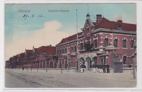 902489 AK Chemnitz - Infanterie-Kaserne, Außenansicht von der Straße aus 1912