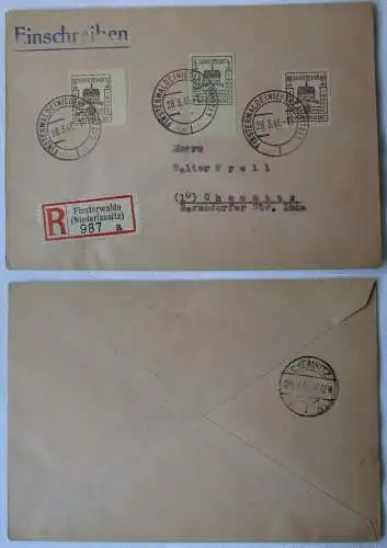 11454 Lokalausgaben Finsterwalde Einschreibebrief 1946 Mi 2+11+12 Wert 22 EUR