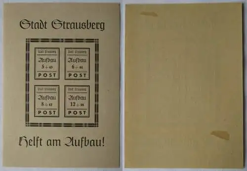 165962 Lokalausgaben Strausberg 1946 Mi Block 2 Type I Wert 60 EUR ungebraucht