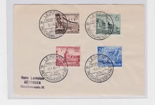 58637 Sonderblatt Ersttag FDC Leipziger Frühjahrsmesse 1940 Mi 739-742