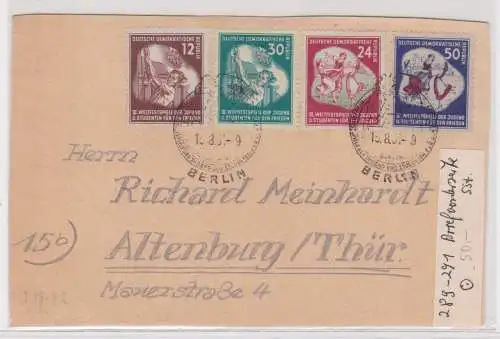 08309 DDR Satz-Brief Mi 289-292 Weltfestspiele der Jugend Berlin 1951