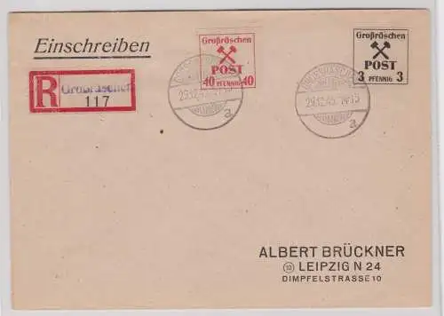 47671 Einschreibebrief Lokalausgabe Großräschen - Albert Brückner Leipzig 1945