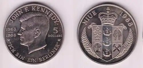 5 Dollar Nickel Münze Niue 1988 John F. Kennedy (155102)