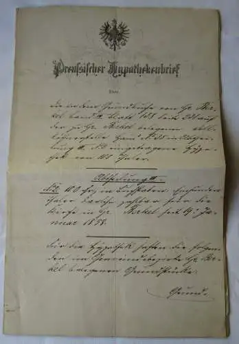 seltener preußischer Hypothekenbrief Groß Berkel b. Hameln (154329)