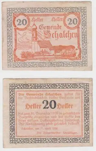 20 Heller Notgeld Stadtgemeinde Schalchen 27.04.1920 (141043)