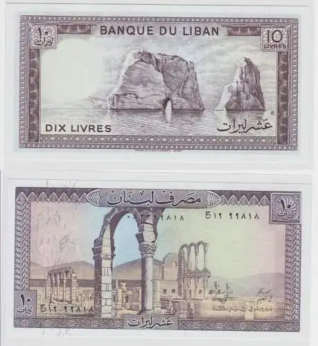 10 Livres Banknoten Liban Libanon Lebanon bankfrisch UNC Pick 63 (125511)