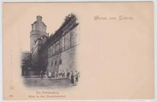 903006 Ak Gruß aus Leipzig die Pleißenburg Blick in den Thurmhaushof um 1900