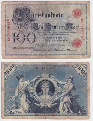 100 Mark Reichsbanknote Deutsches Reich 17.April 1903 (159594)