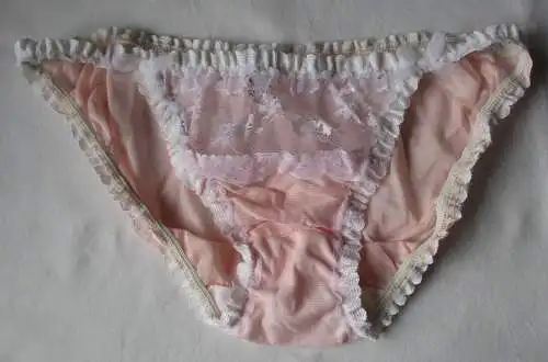 DDR Dessous Slip rosa weiß Spitze Dederon Größe 42 Marke Stretta (159609)