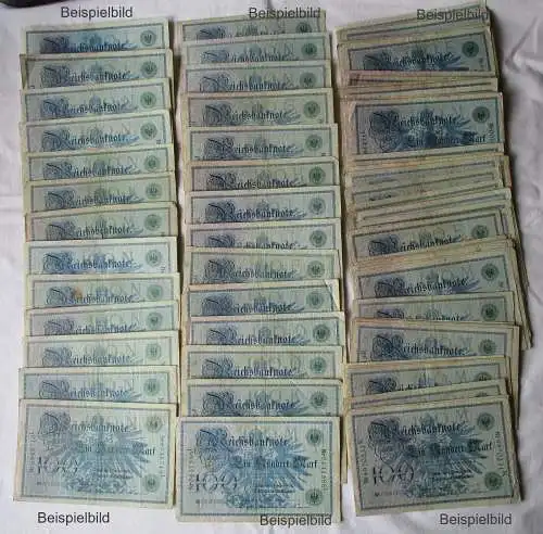 Sammlung mit 100 Banknoten 100 Mark 1908 Deutschland Rosenberg 34 (159262)