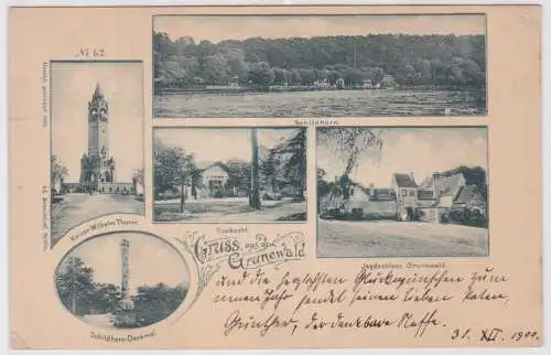 55471 Mehrbild Ak Gruß aus dem Grunewald Saubucht usw. nach Palermo 1900