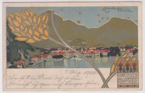 900869 Jugendstil Künstler Ak Riva del Garda 1900