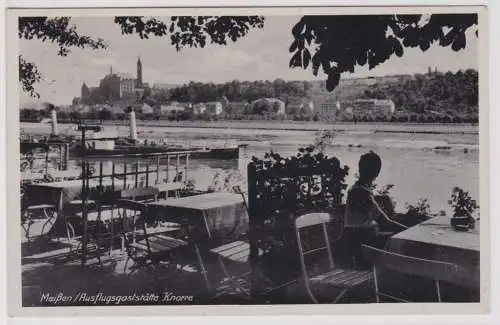 900115 Ak Meissen - Ausflugsgaststätte Knorre an der Elbe 1942