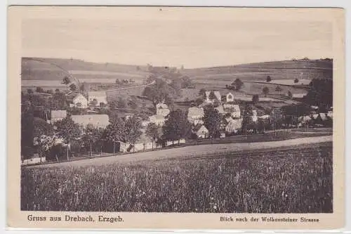 66649 AK Gruss aus Drebach - Blick nach der Wolkensteiner Strasse