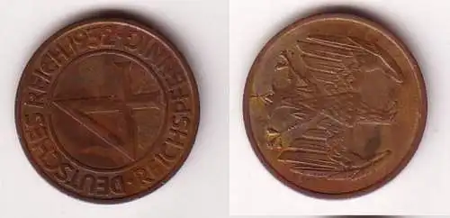 4 Pfennig Kupfer Münze Deutsches Reich 1932 A  (111745)