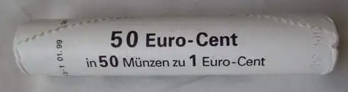 Deutschland BRD 1 Euro-Cent Rolle mit 50 x 1 Cent Euromünzen München D (112403)