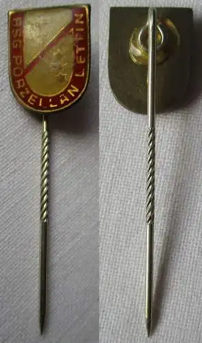 DDR Sport Anstecknadel Mitgliedsabzeichen BSG Porzellan Lettin (145787)