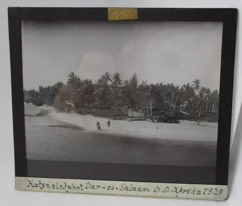 105202 seltenes Original Foto Glas Deutsche Kolonien Daressalam Hafeneinfahrt