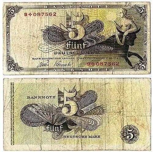 5 Mark Banknote Bank deutscher Länder 1948 Ro. 252d (4350)