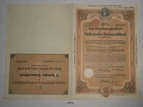 Gold-Hypothekenpfandbrief Pfandbrief Süddeutsche Bodencreditbank München 1930