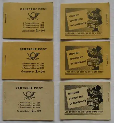 3 x Markenheftchen DDR 5 Jahrplan 1961 postfrisch ** (104718)