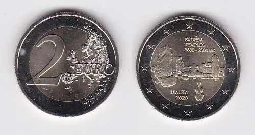 2 Euro Münze Malta Tempel von Skorba 2020 Stgl. (165515)