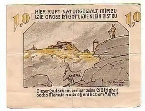 1 Mark Banknote Notgeld Brockenhaus um 1921