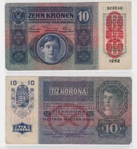 10 Kronen Banknote Österreichisch Ungarische Bank 2.1.1915 (138414)