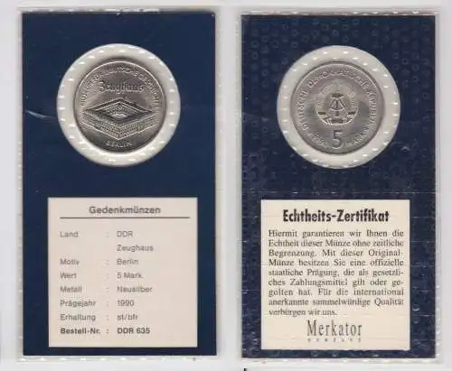 DDR Gedenk Münze 5 Mark Berlin Zeughaus 1990 Stempelglanz (137509)